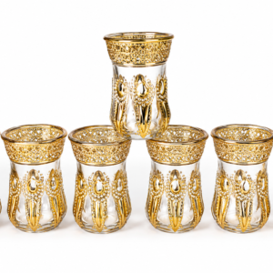 Set de 6 Vasos de Vidrio Decorados