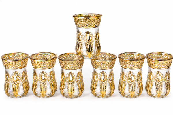 vaso turco Set de 6 Vasos de Vidrio Decorados