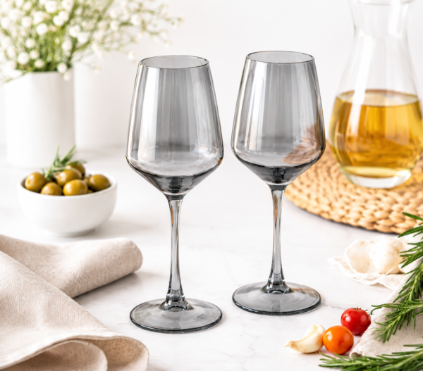 copa humo Set de 6 Copas de Vino 360 ml Color Humo