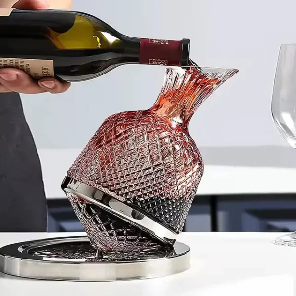 Decantador de Vino de Cristal Giratorio 360° 1,5 Litros