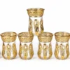 Set de 6 Vasos Turcos de Vidrio con Detalles Dorados