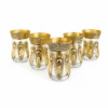 Set de 6 Vasos Turcos de Vidrio con Detalles Dorados