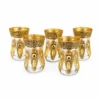Set de 6 Vasos Turcos de Vidrio con Detalles Dorados