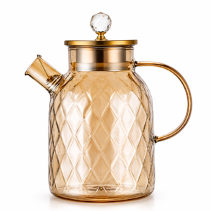 Jarra de Vidrio Borosilicato 1,7 Litros con Tapa de Acero