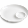 Plato de Piqueo de Porcelana Blanca con Salsera 30 cm