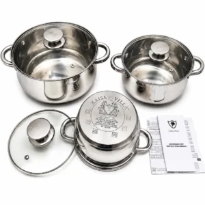 Juego De Ollas Acero Inoxidable 6 Piezas Kaisa Villa Batería
